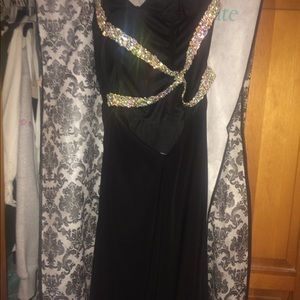 Black Open Back La Femme Dress - Size 4